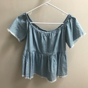 Forever 21 Denim Babydoll Top